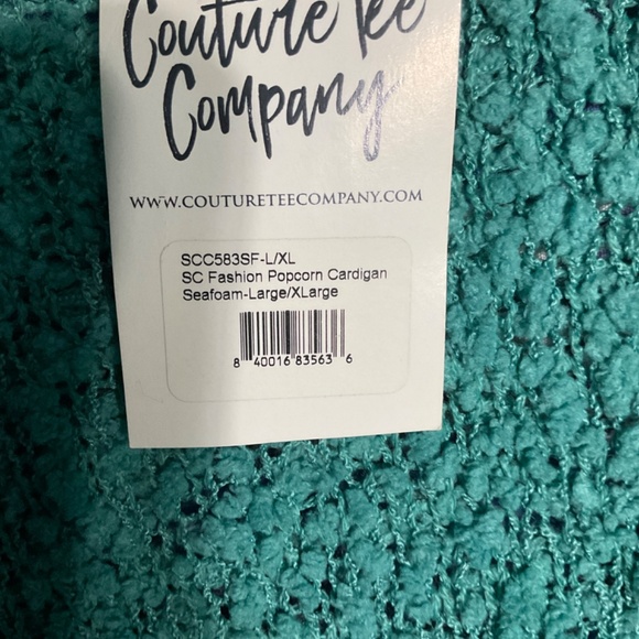 Southern couture seafoam popcorn sweater size XL new never worn.  W11 - Picture 3 of 7